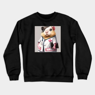 Guinea pig in nurse uniform Crewneck Sweatshirt